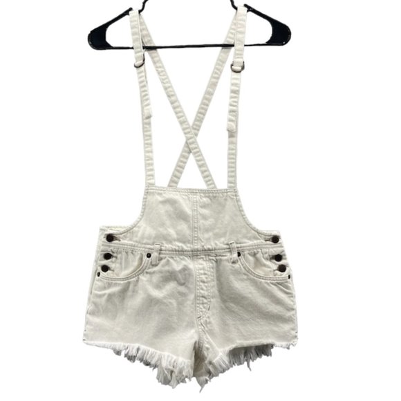 We The Free People Shortalls Bib Shorts Sz 25 Boho Festival Coastal Cowgirl